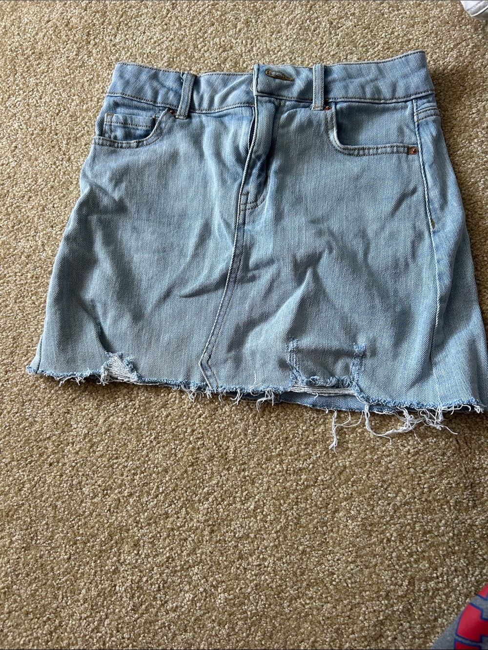 wild fable Light Blue Denim Distressed Mini Skirt
